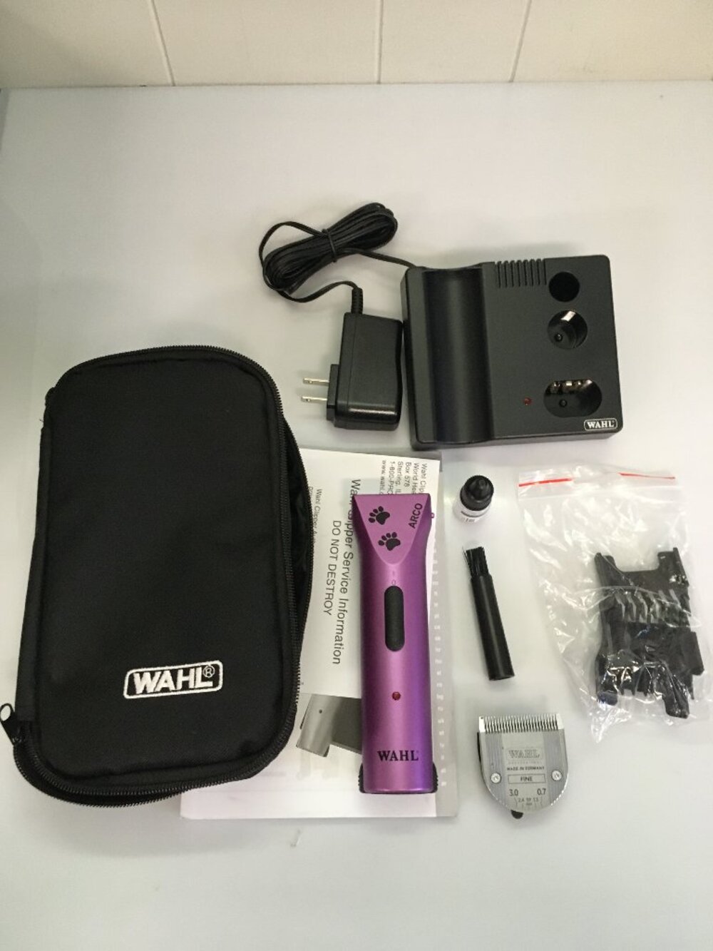 Wahl Arco SE Cordless Pet Trimmer (Purple) + battery, charger, bag